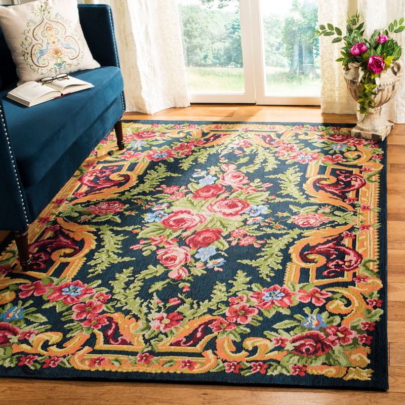 Classic Vintage CLV112 Power Loomed Area Rug - Black/Rose - 6'x9' - Safavieh.