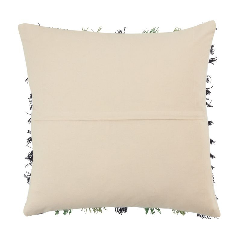 Saro Frankie Collection Fringed Cotton Throw Pillow