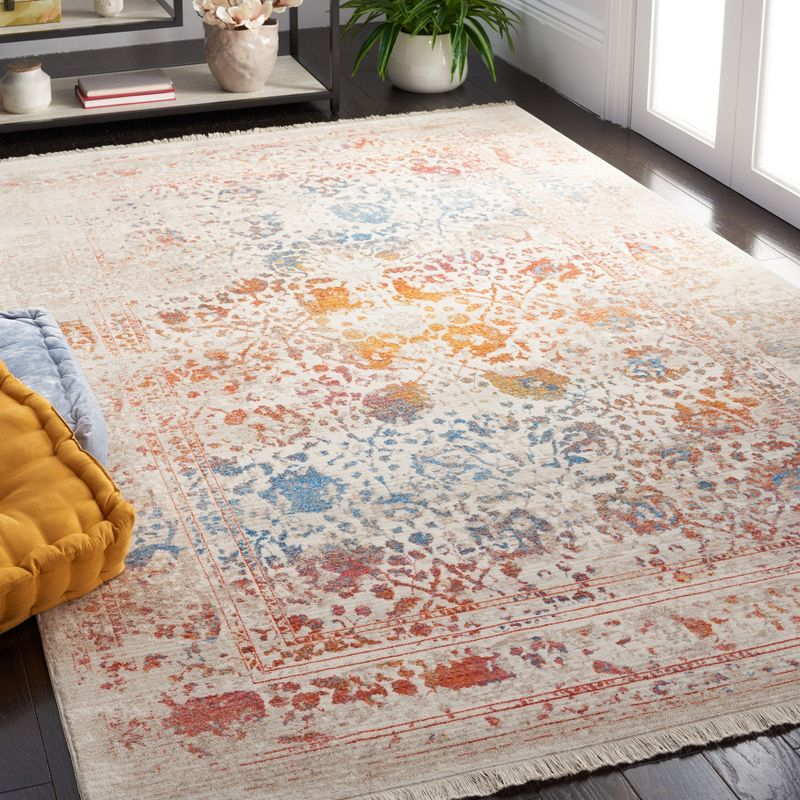 Vintage Persian VTP409 Power Loomed Area Rug - Light Grey/Multi - 4'x6' - Safavieh.