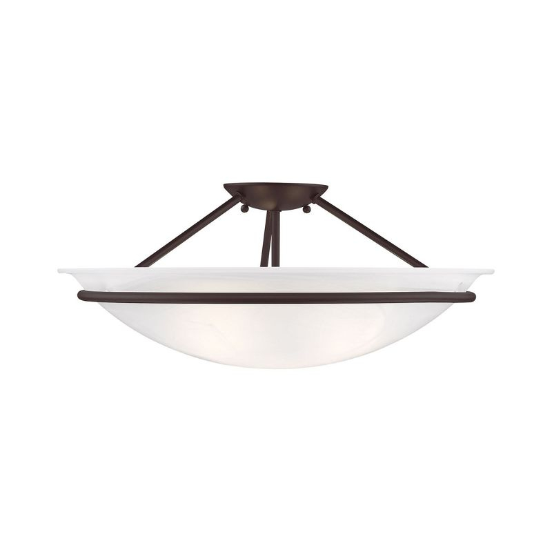 Livex Lighting Newburgh 3 - Light Semi-Flush Mount in  Bronze