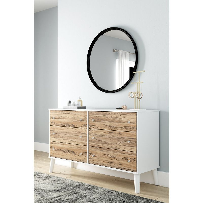 Signature Design by Ashley Contemporary Piperton 6 Drawer Dresser, Two-tone Brown/White