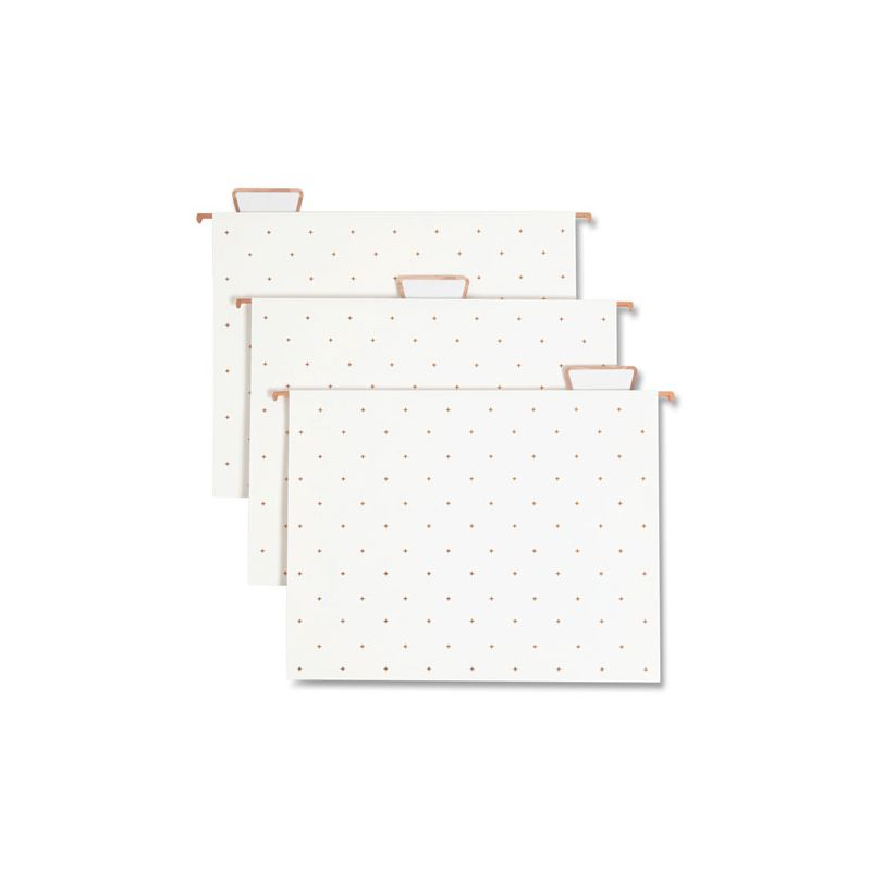 U Brands Letter-Size Desktop Fashion Filing Set, Rose Gold, (1) Rack, (3) Hanging Folders, (3) File Folders, (2) Trays,(1) Mail Sorter