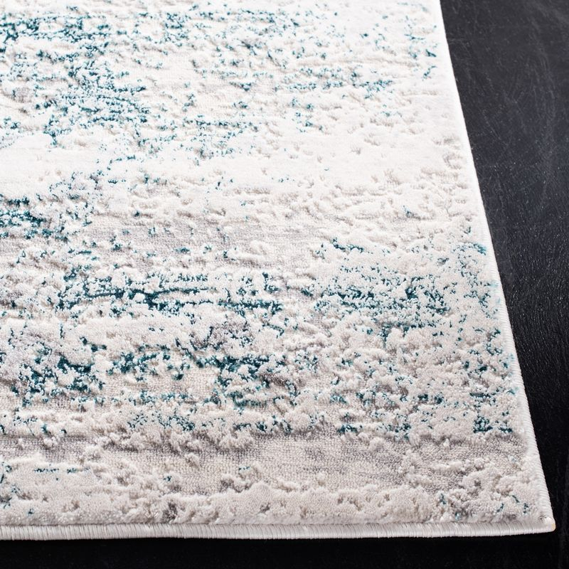 Amalfi AMF572 Power Loomed Area Rug - Cream/Turquoise - 5'3"x7'6" - Safavieh.