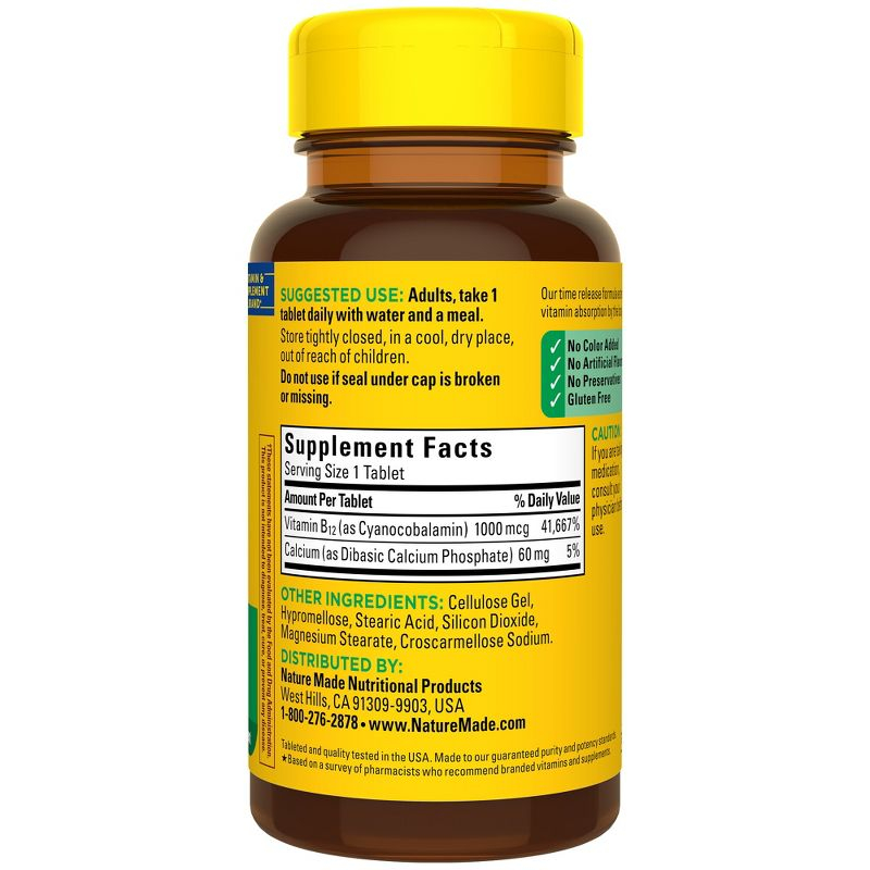 Nature Made Vitamin B12 1000 mcg, Energy Metabolism Support, Time Release Tablets - 75ct