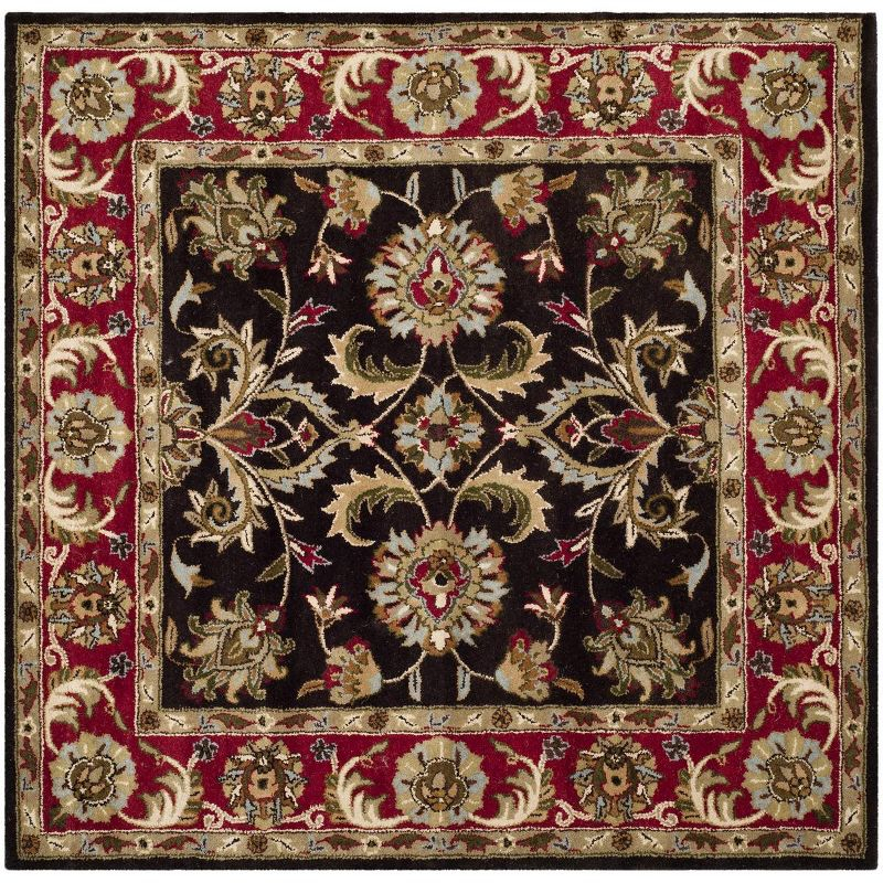 Heritage HG951 Hand Tufted Area Rug - Chocolate/Red - 8'x8' - Safavieh.