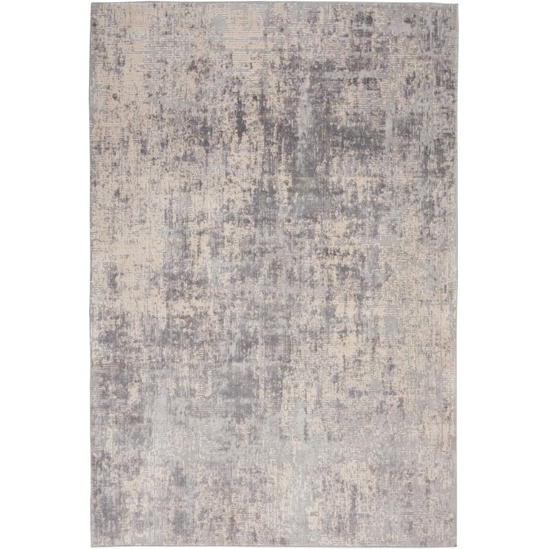 Nourison Rustic Textures Abstract Indoor Area Rug Ivory/Silver 5'3" x 7'3"
