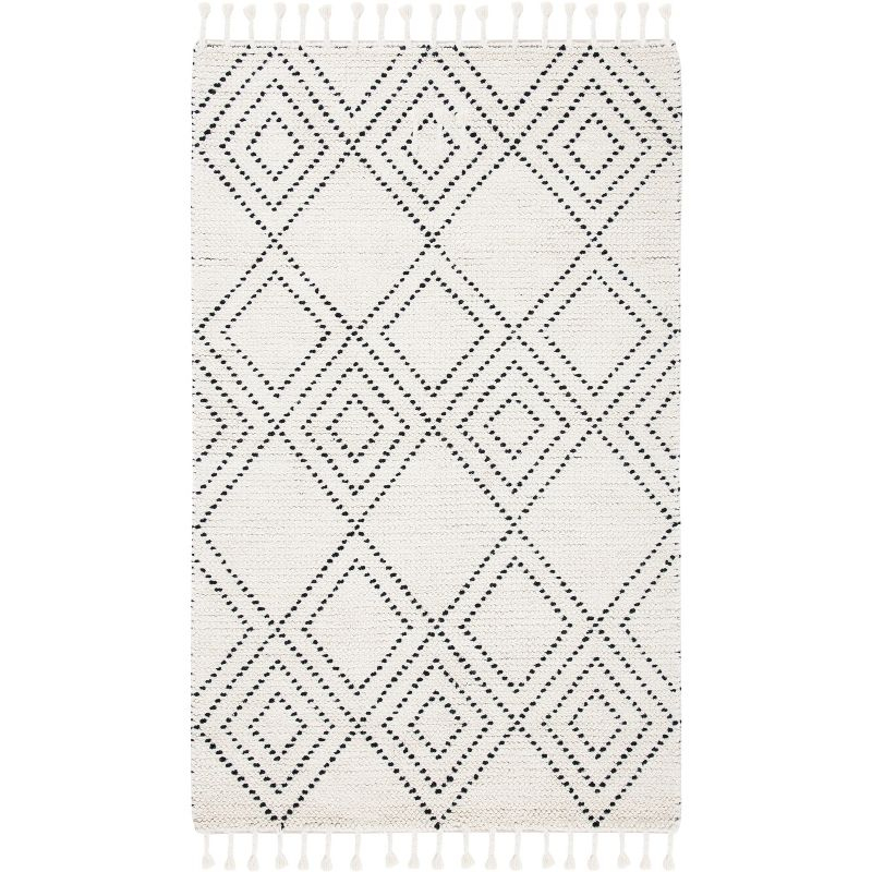 Casablanca CSB676 Hand Loomed Area Rug - Ivory/Black - 4'x6' - Safavieh.