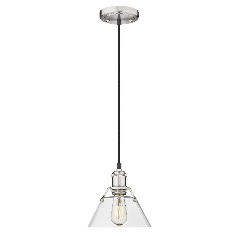 Golden Lighting Orwell 1-Light Mini Pendant in Pewter with Clear Glass