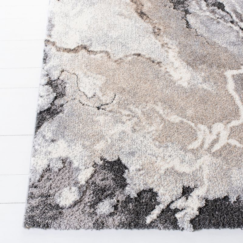 Cyrus Shag CYR121 Power Loomed Indoor Runner Rug - Grey/Beige - 2'2"x9' - Safavieh