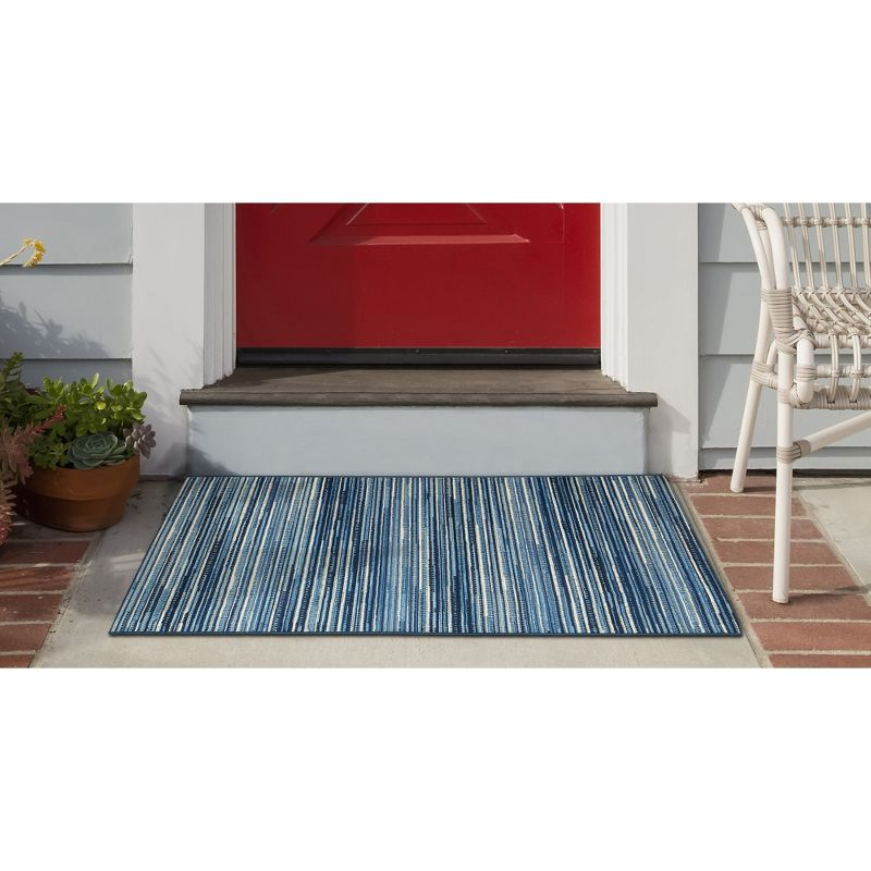 Liora Manne Marina Stripes Indoor/Outdoor Rug China Blue 2'7" x 4'3"