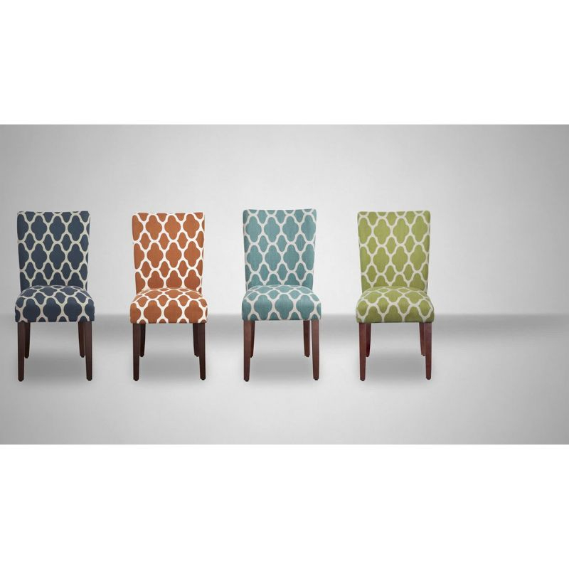 Set of 2 Parson Dining Chair Blue Velvet Paisley Print - HomePop: Upholstered, Foam-Filled, Hardwood Frame