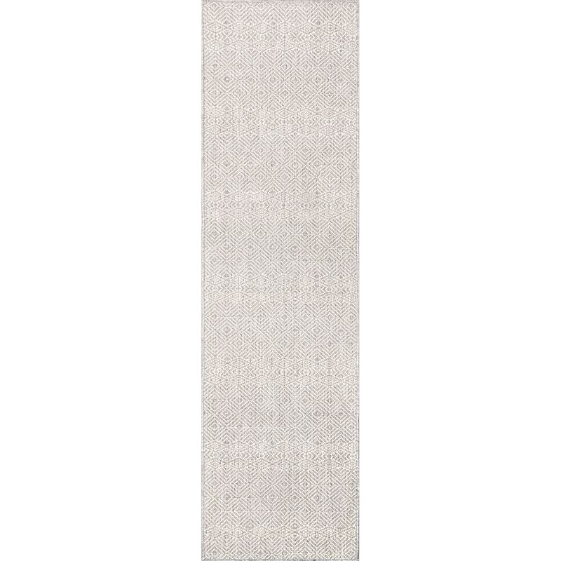 Nuloom Paloma Abstract Geometric Indoor/Outdoor Kitchen Runner Rug - Hallway, Entryway, 2' x 8', Gray