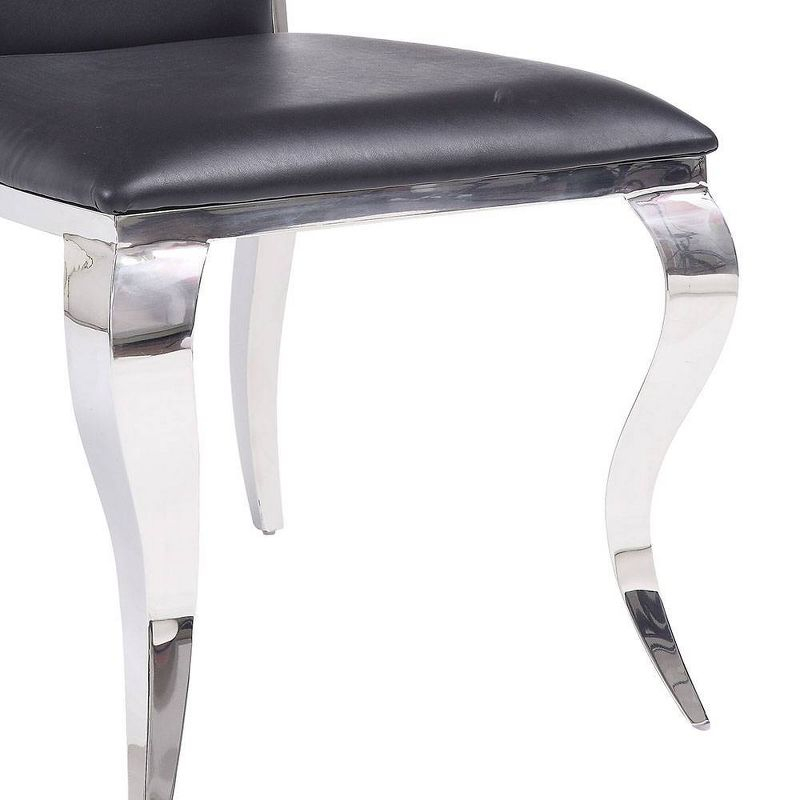 Acme Furniture Cyrene Dining Chairs Black Synthetic Leather/Stainless Steel