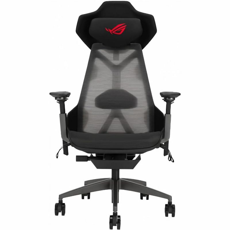 ASUS ROG Destrier Ergo Gaming Chair, Futuristic Cyborg Aesthetic, Versatile Seat Adjustments, Mobile Gaming Arm Support Mode, Acoustic Panel
