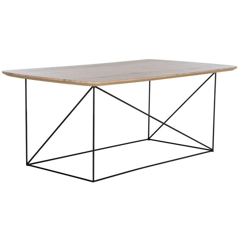 Rylee Rectangle Coffee Table - Taupe Brown/Black - Safavieh