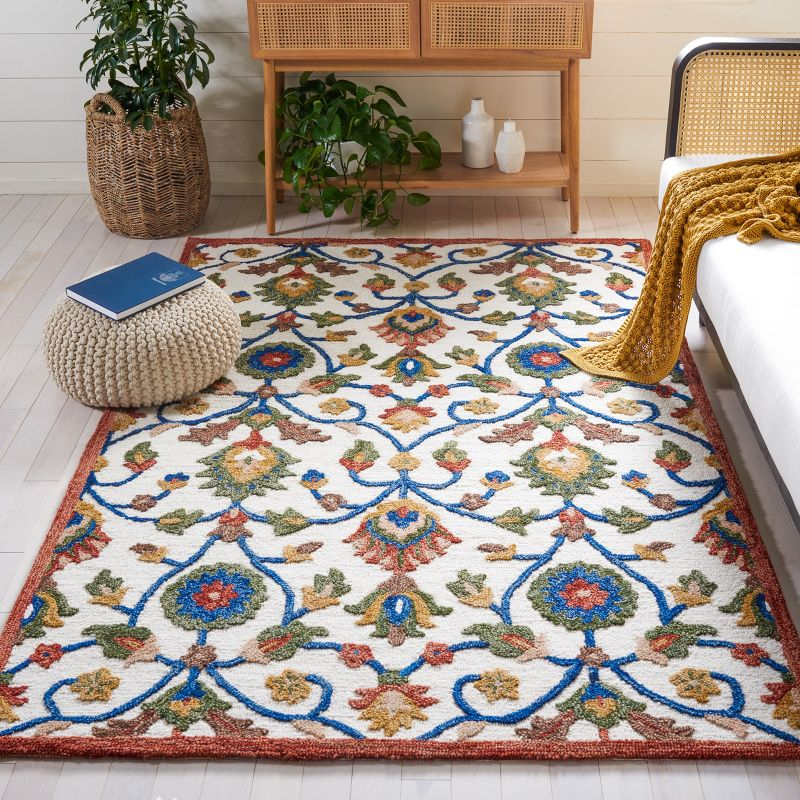 Blossom BLM562 Hand Tufted Area Rug - Ivory/Green - 6'x6' - Safavieh.