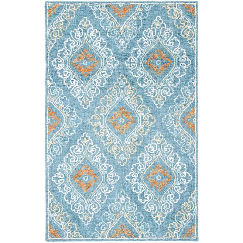 Blossom BLM606 Hand Tufted Area Rug - Blue/Yellow - 4'x6' - Safavieh.