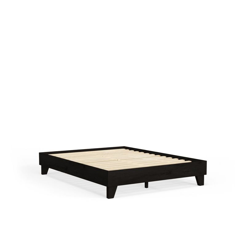 eLuxury Wooden Platform Bed Frame, California King, Black