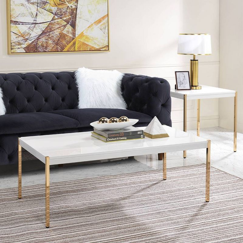 Acme Furniture Otrac Coffee Table White/Gold Finish