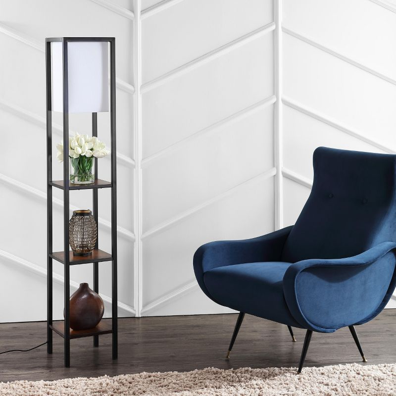 Rista Shelf Floor Lamp - FLL4044 - Cherry/Black - Safavieh