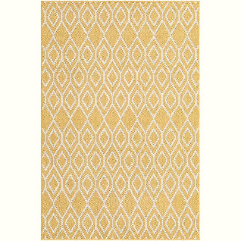 Jill Zarin 5' 3 x 8' 0 Rectangle Indoor/Outdoor Yellow Ivory Area Rug
