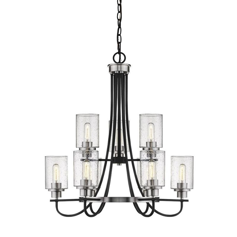 Millennium Lighting Clifton 9 - Light Chandelier in  Matte Black/Brushed Nickel