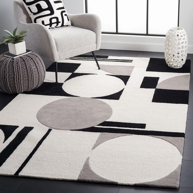 Rodeo Drive RD856 Hand Tufted Area Rug - Grey/Black - 3'x5' - Safavieh.