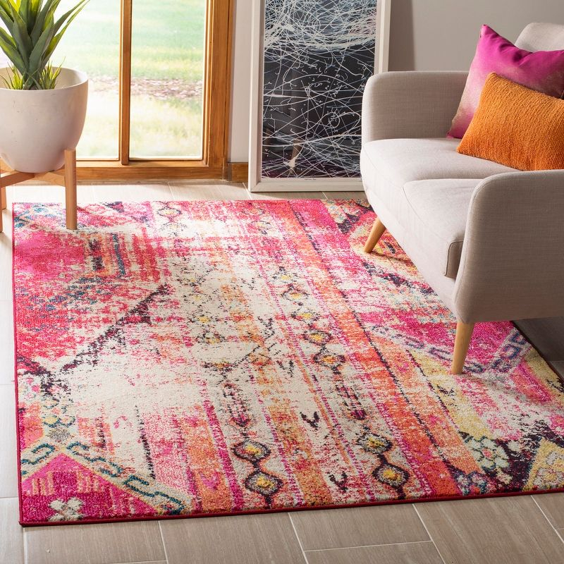 Monaco MNC222 Power Loomed Indoor Accent Rug - Magenta/Multi - 3'x5' - Safavieh.