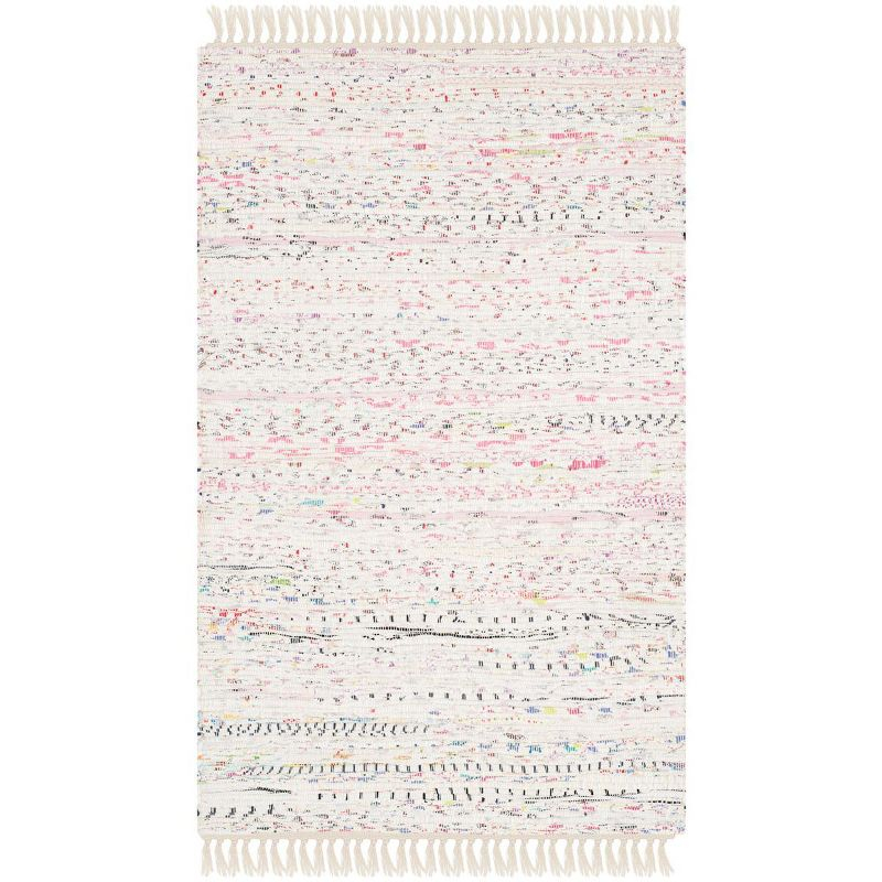 Rag Rug RAR121 Hand Woven Indoor Accent Rug - 2'6"x4' - Ivory/Multi - Safavieh