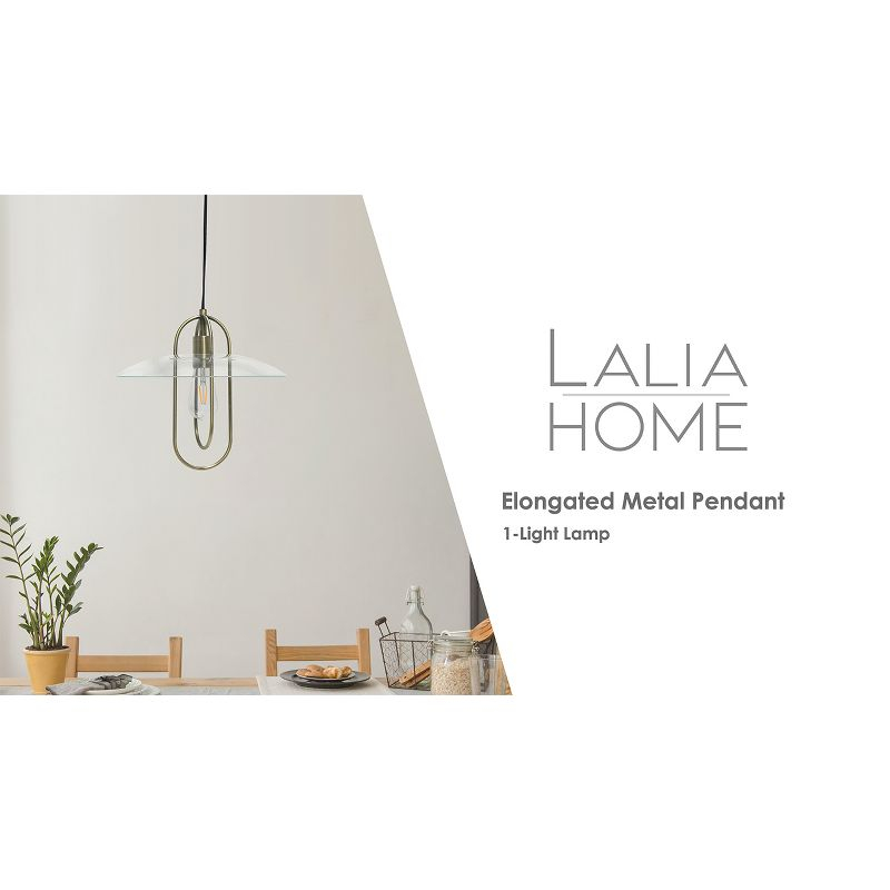 1-Light Elongated Metal Pendant - Lalia Home