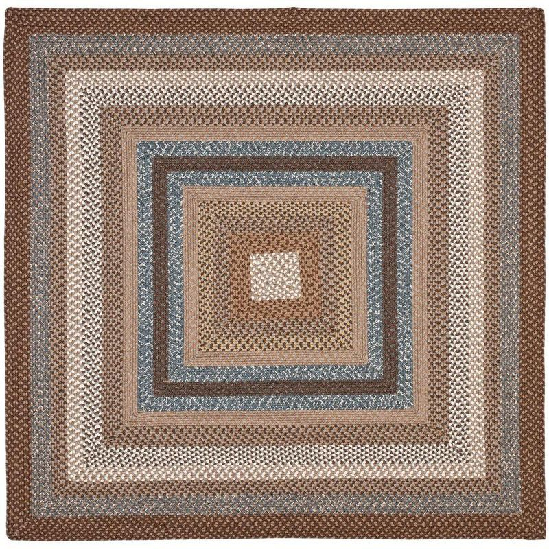 Braided BRD313 Hand Woven Area Rug - Brown/Multi - 4'x4' - Safavieh.
