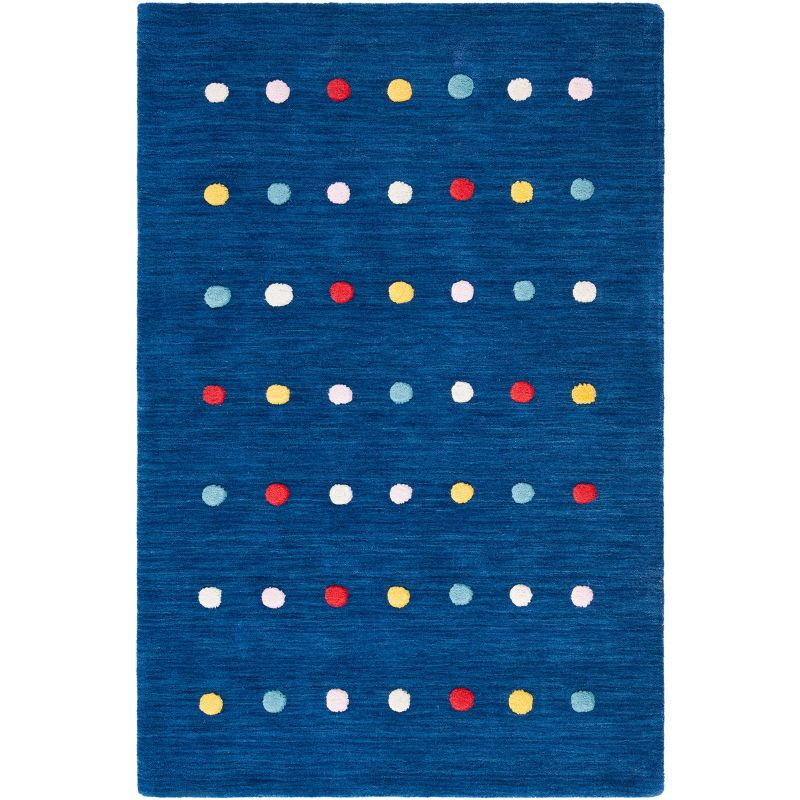 Safavieh Kids SFK804 Hand Loomed Area Rug - Navy - 3'x5' - Safavieh.