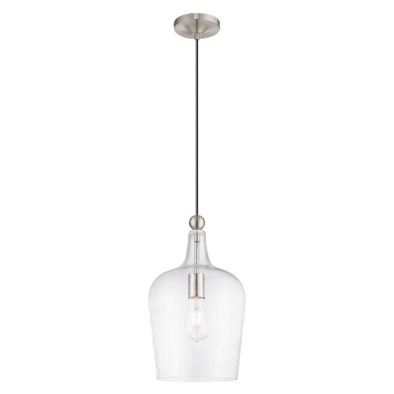 Livex Lighting Art Glass 1 - Light Pendant in  Brushed Nickel