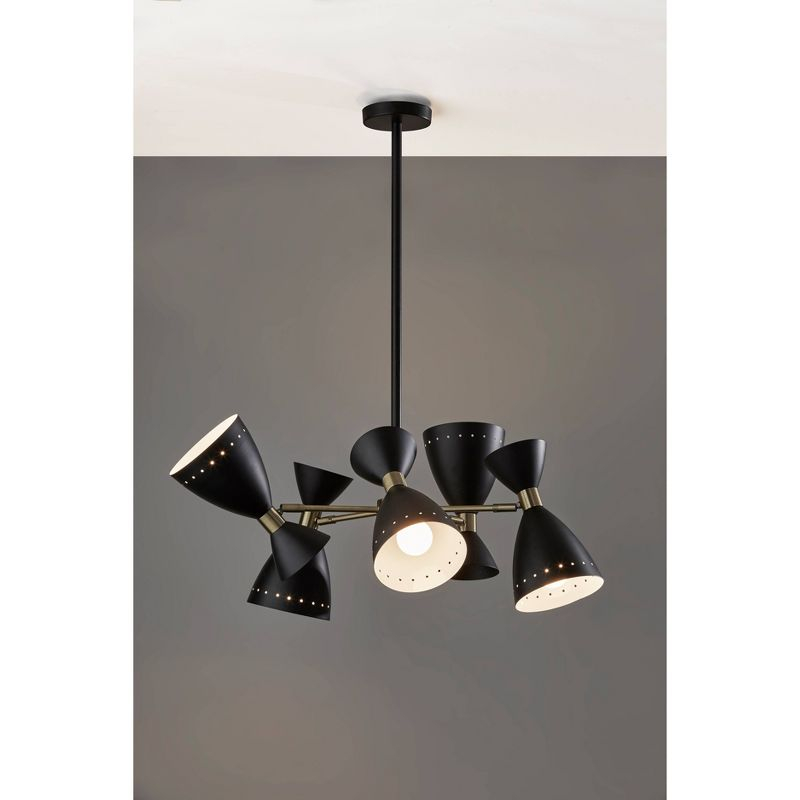 5-Head Oscar Pendant Black - Adesso: Mid-Century Modern, Adjustable, Overhead Island Lighting, ETL Listed
