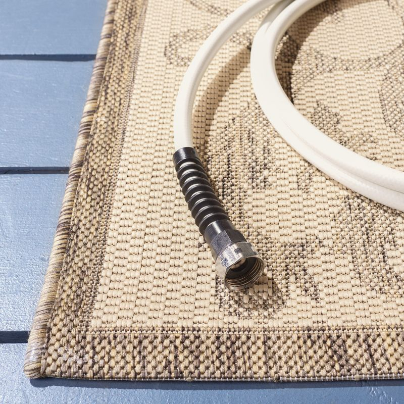 Courtyard CY2653 Power Loomed Indoor and Outdoor Accent Rug - Natural/Brown - 2'7"x5' - Safavieh