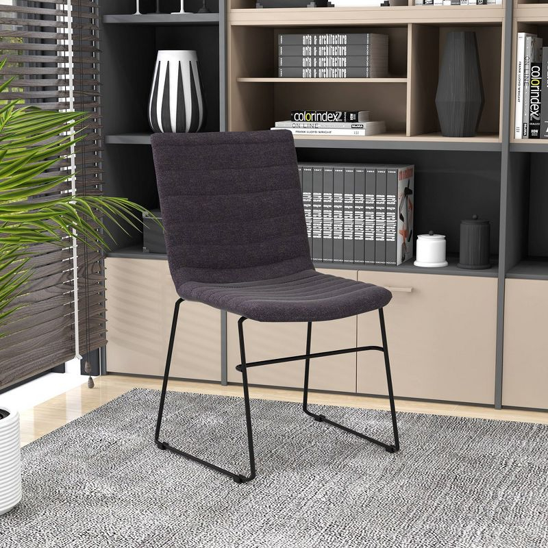 LeisureMod Ergonomic Office Chair Upholstered Guest Side Chair Padded Polyester Desk Chair Zylar Series in Brown