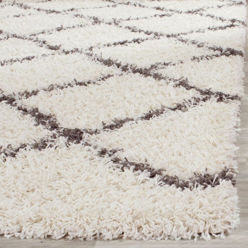 Dallas Shag SGD258 Power Loomed Indoor Area Rug - Ivory/Dark Grey - 8'6"x12' - Safavieh.
