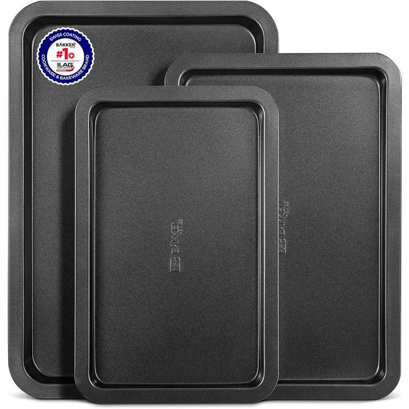 Lifemaster Non-Stick Steel 3 Piece Baking Sheet Set
