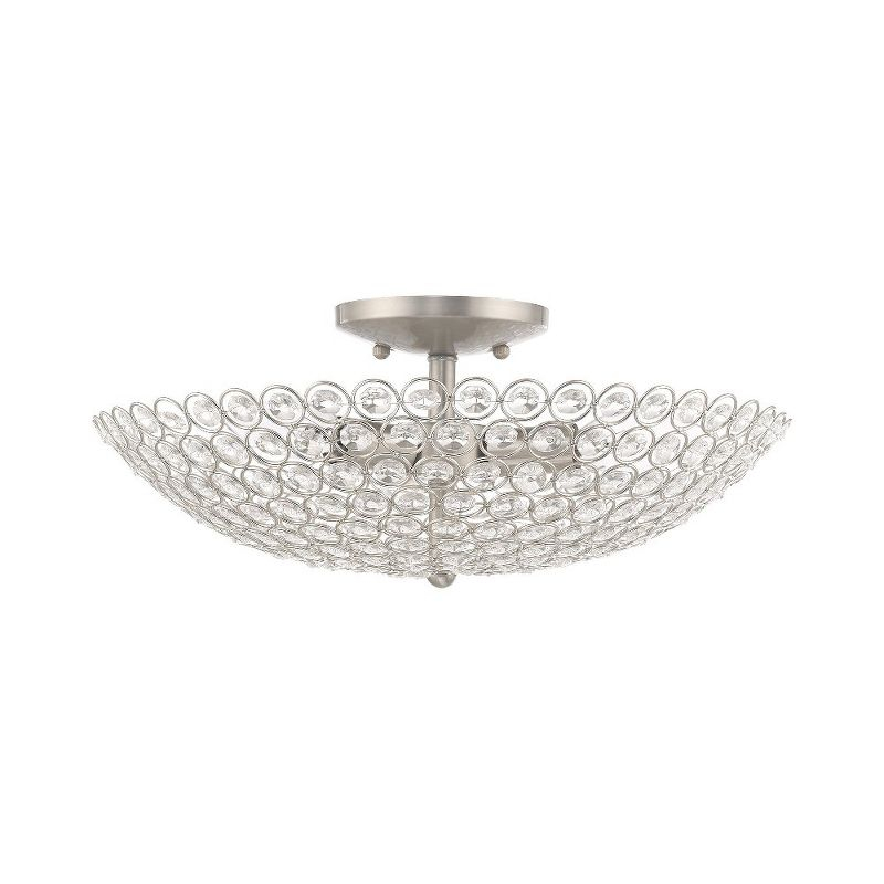 Livex Lighting Cassandra 3 - Light Flush Mount in  Brushed Nickel