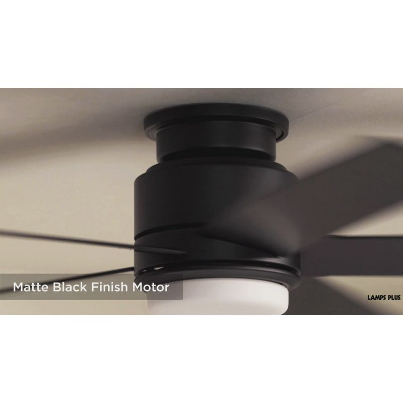 52" Casa Vieja Modern Outdoor Hugger Ceiling Fan with Dimmable LED Light Remote Control Matte Black Damp Rated for Patio Exterior