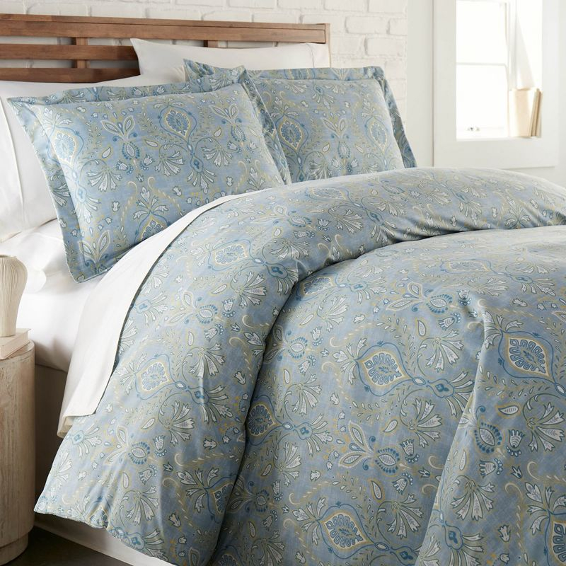 Southshore Fine Living Paisley Grace Oversized 2-Piece Comforter Set with sham Blue Twin / Twin XL
