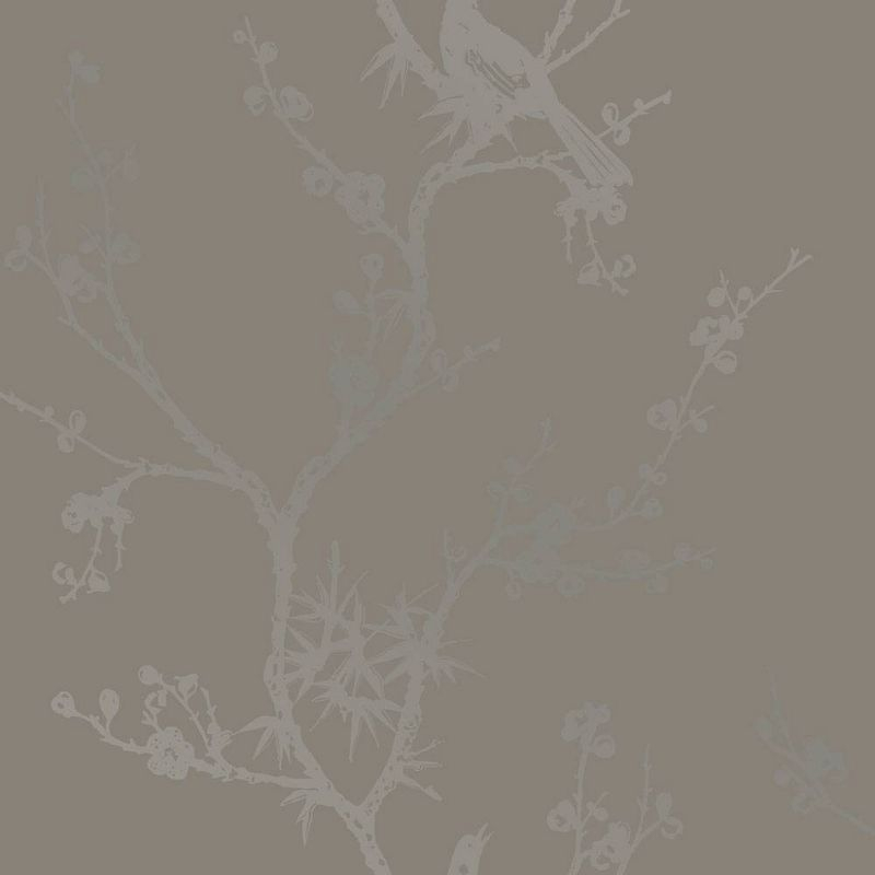 Tempaper & Co.® x Cynthia Rowley Bird Watching Removable Peel and Stick Wallpaper, Dove Gray, 56 sq ft: Vinyl, Self-Adhesive, Botanical