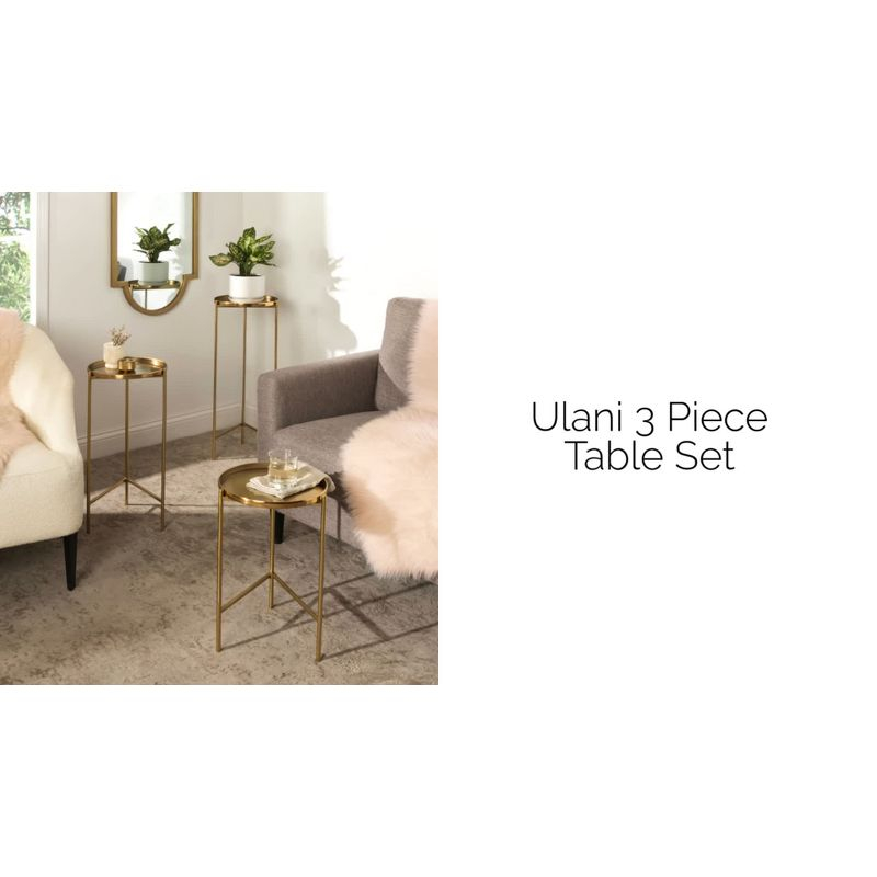 Kate and Laurel Ulani Round Metal Nesting Table, 2 Piece, Gold