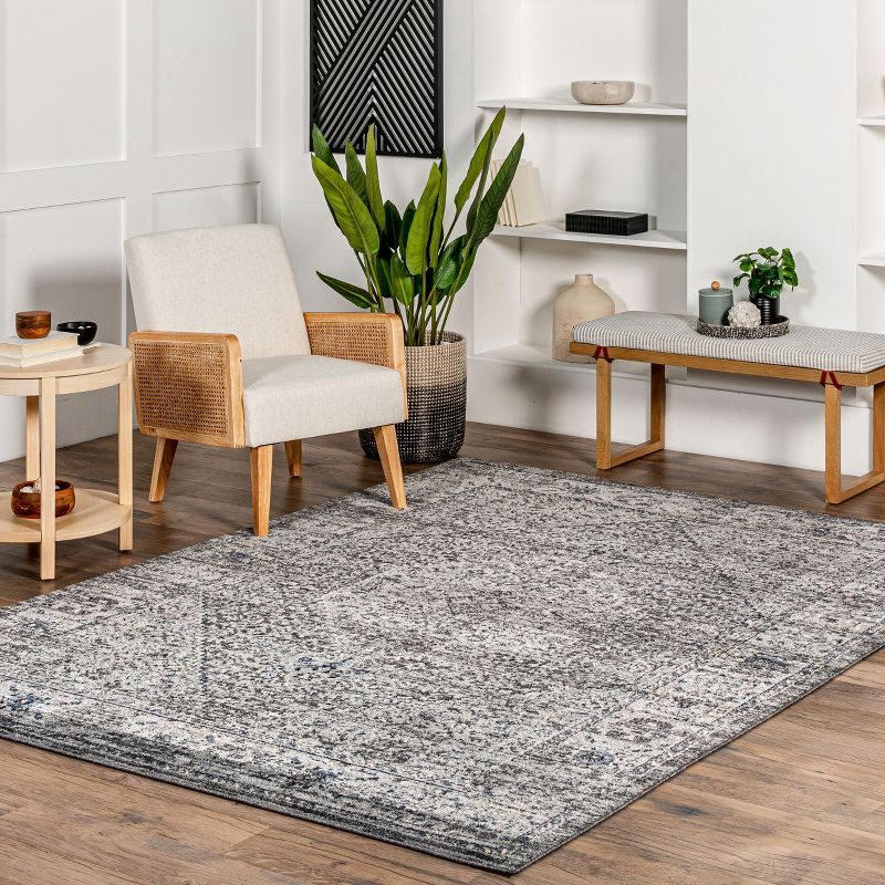 Nuloom Doris Geometric 9x12 Indoor Area Rug for Living Room Bedroom Dining Room Kitchen, Grey/Ivory