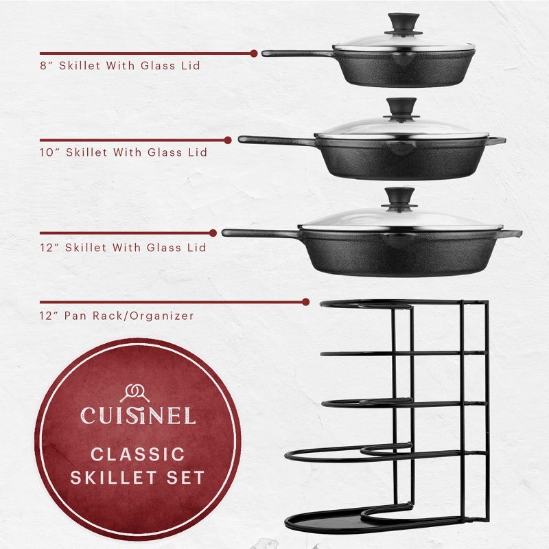 Cuisinel Cast Iron Cookware Set - Complete Pre-Seasoned Kit