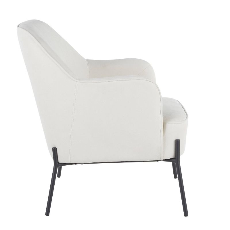 Daniella Contemporary Accent Chair Cream - LumiSource: Upholstered Metal Frame, Polyester Textile, Spot Clean