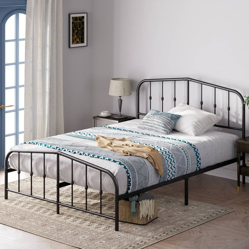 Twin Heidi Metal Platform Bed Frame Black - Zinus: Steel Construction, No Box Spring Needed, 11" Clearance
