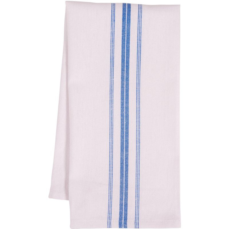 KAF Home Farmhouse Stripe Set Of 12 Kitchen Towels - 15" x 25", In Blue