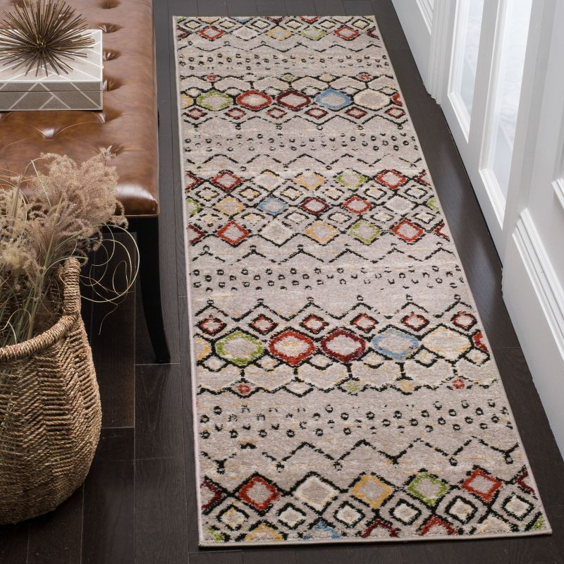 Amsterdam AMS108 Power Loomed Indoor Accent Rug - Light Grey/Multi - 2'3"x4' - Safavieh