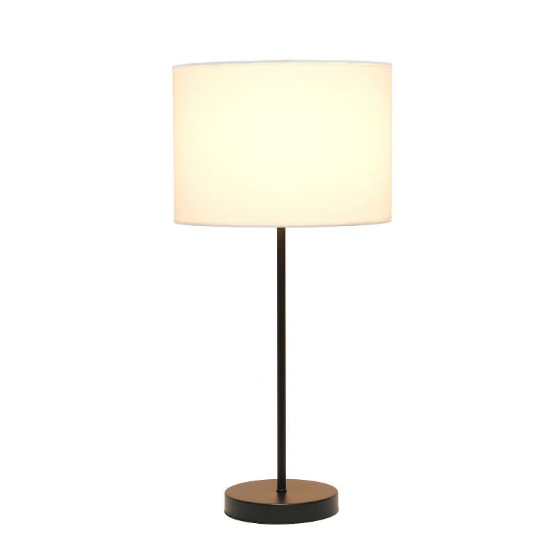 Stick Lamp Off-White - Simple Designs: Contemporary Cotton Shade, ETL Listed, No Assembly Required